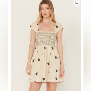 Free People Floral Cream Dress